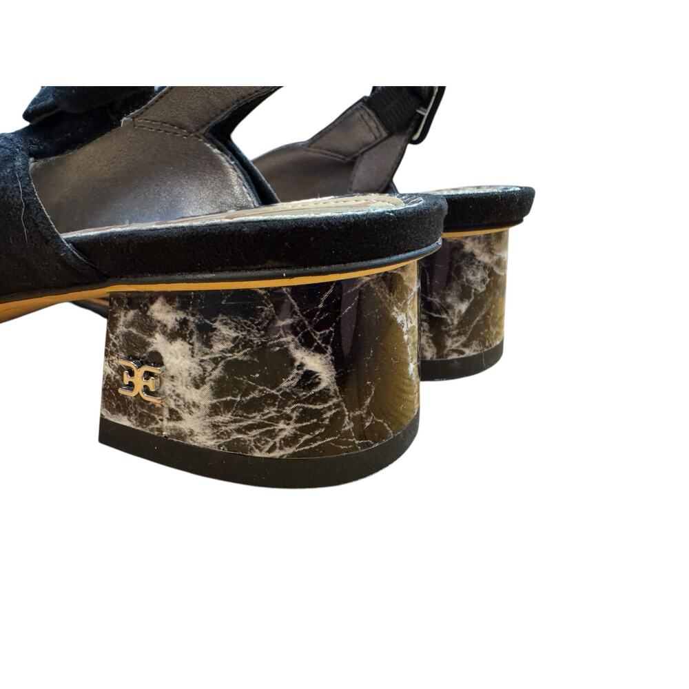 SAM EDELMAN NWOT/NWOB Sadira Black Cap Toe Sling Back Heels Size 9 Quiet Luxury - Picture 6 of 16